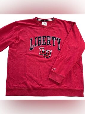 Liberty University Flames League 91 Crewneck Sweatshirt Pullover Red Men’s 2XL